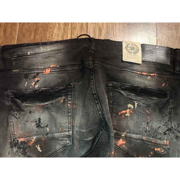 NWT Jordan Craig Black Starfish Denim SEAN 38x32 Paint Splatter Legacy Edition - Picture 8 of 8